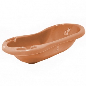 Ванночка детская Зебра, 100 см., цвет - кофе, с со сливом и антискользящим ковриком (Maltex, 6753)